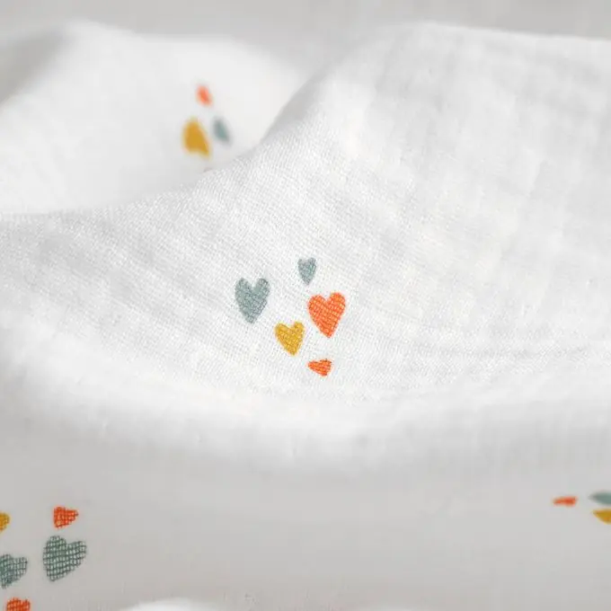 Musselin Herzen 5 bunt weiß Abverkauf