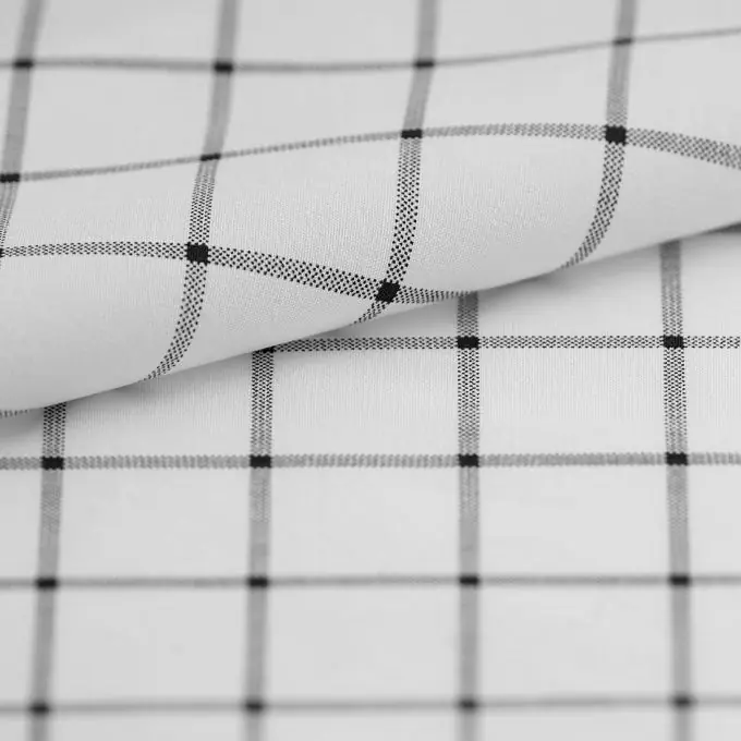 Popeline Bio Baumwolle Karos ecru Marineblau Sichere Zahlung