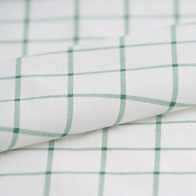 Popeline Bio Baumwolle Karos grün ecru Angebot