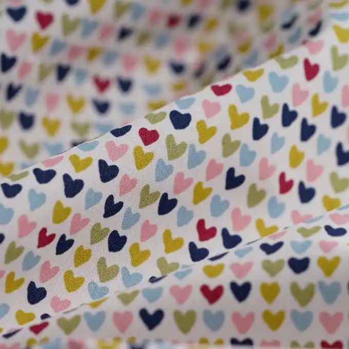 Top-Preis Popeline Bio Baumwolle Herzen Bunt