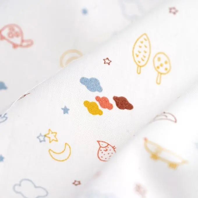 Popeline Bio-Baumwolle Zeichnungen Bunt Neue Ware