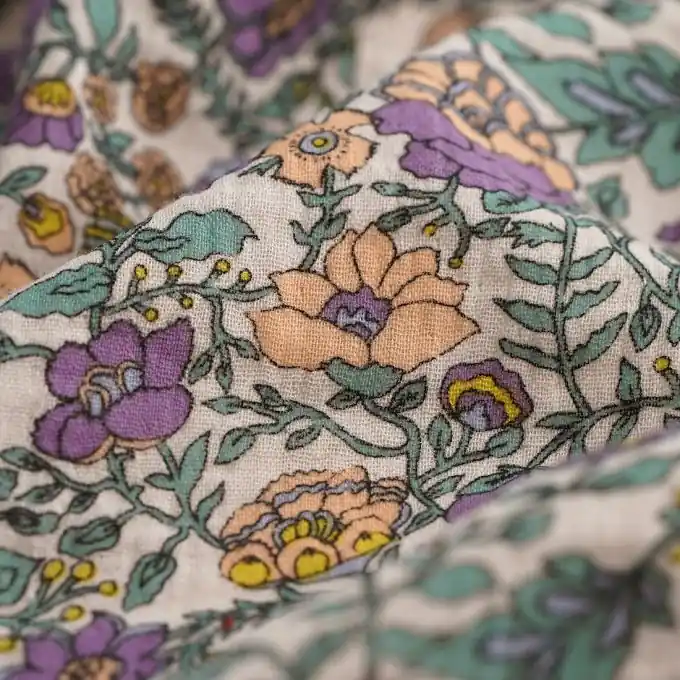 Musselin Jardin bunt beige Preiswert