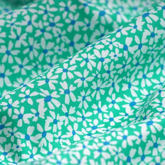 Solange Der Vorrat Reicht Popeline Baumwolle weiß grün