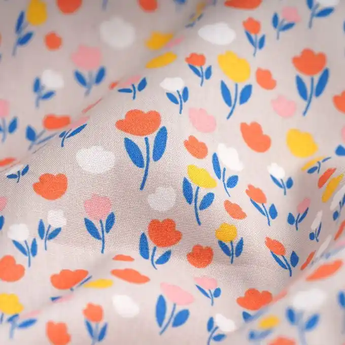 Neu Im Sortiment Popeline Baumwolle Tulpe Bunt