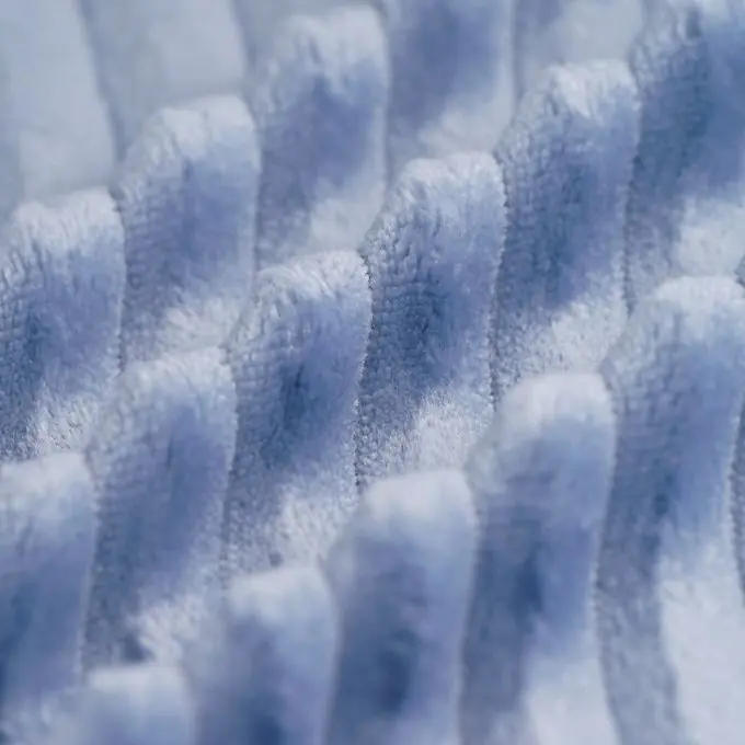 Weltweiter Versand Minky-Fleece gerippt blau