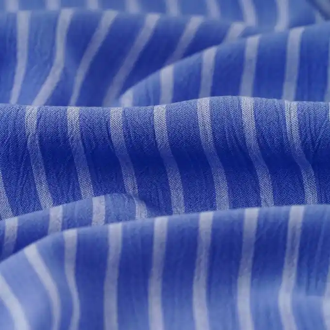 Jetzt Zugreifen Kreppstoff Viskose Streifen blau
