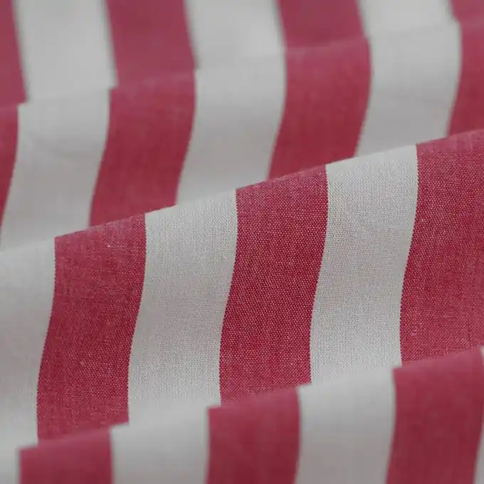 Baumwollstoff Streifen rosa ecru Kracherpreis