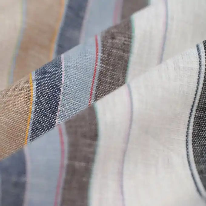 Baumwollstoff Streifen blau ecru beige Kracherpreis