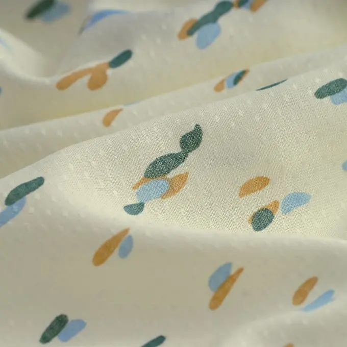 Popeline Viskose Ecovero Terazzo ecru Knallerangebot