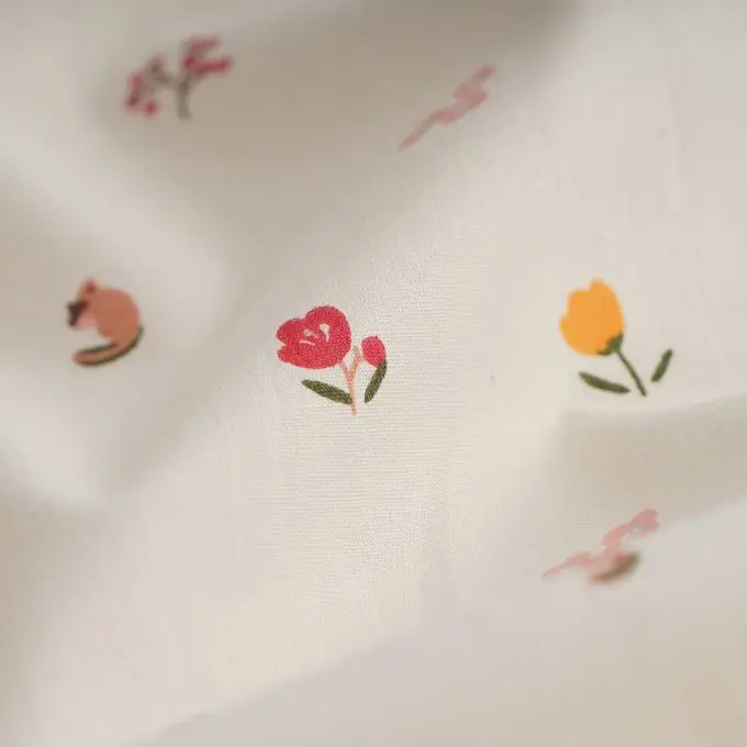 Popeline Baumwolle Tiere ecru Top-Angebot