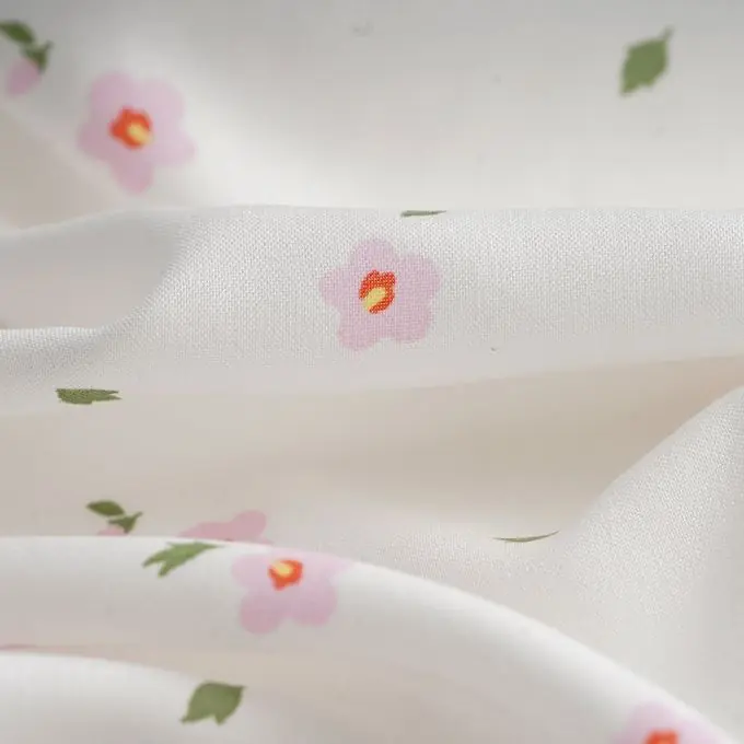 Popeline Viskose rosa ecru Top-Qualität