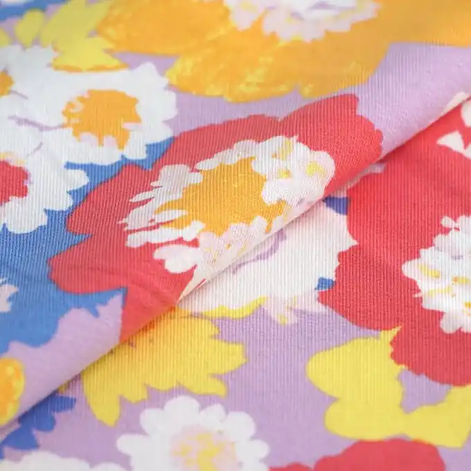 Bestpreis French terry Blumen bunt