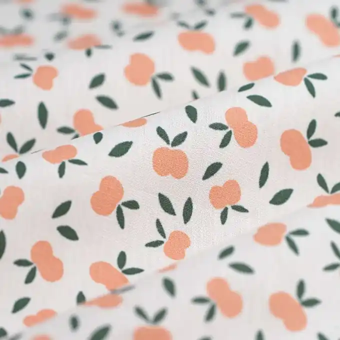 Popeline Baumwolle Apfel Koralle ecru Echt