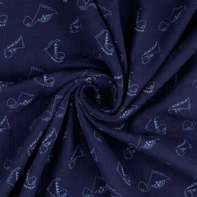 Original Musselin Dino marineblau