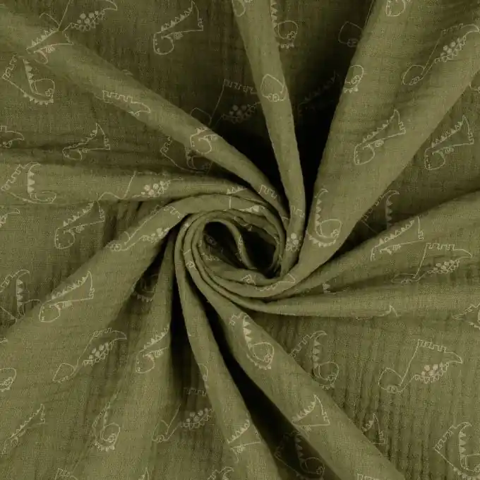 Gratis Versand Musselin Dino khaki