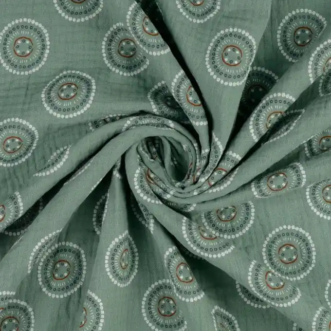 Top-Angebot Musselin Mandala mandelgrün