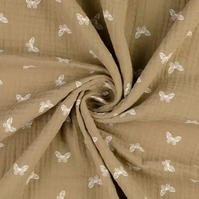 Musselin Schmetterlinge braun Letzte Chance