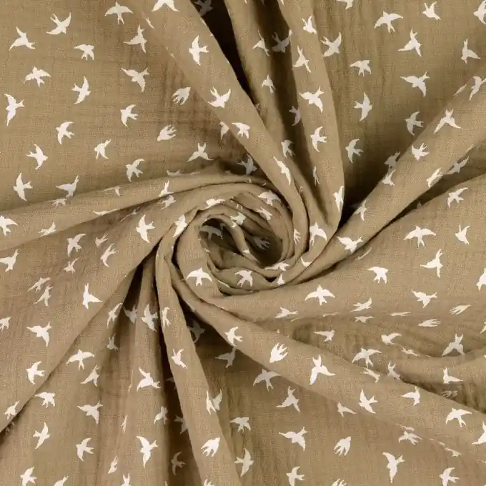 Solange Der Vorrat Reicht Musselin Vögel braun