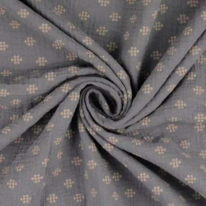 Musselin Punkte grau Großhandel
