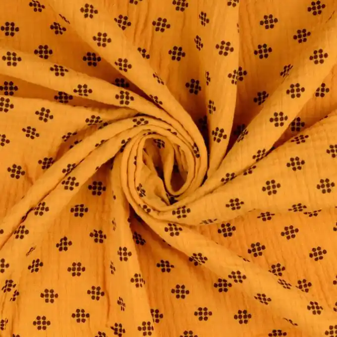 Musselin Punkte gelb Versand Am Gleichen Tag