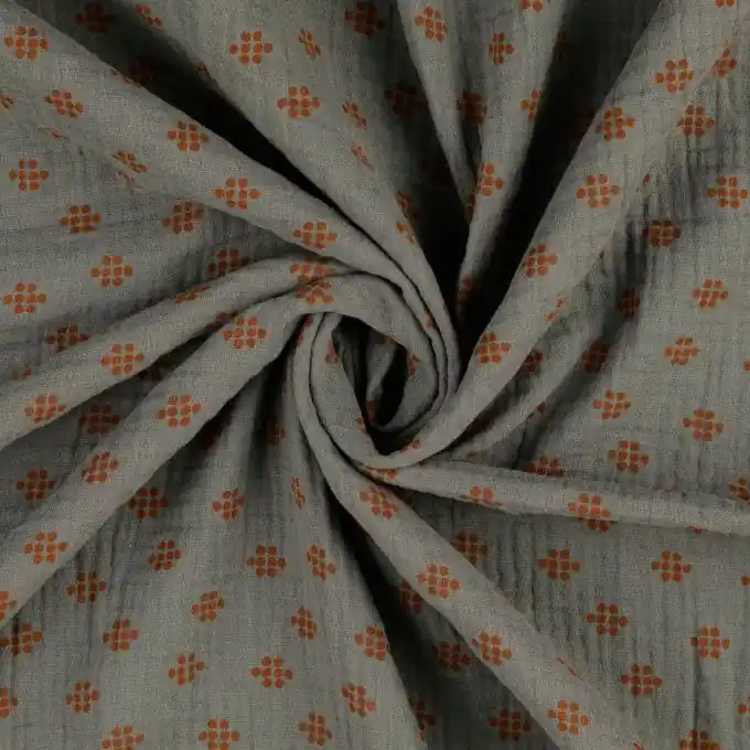 Saisonangebot Musselin Punkte khaki