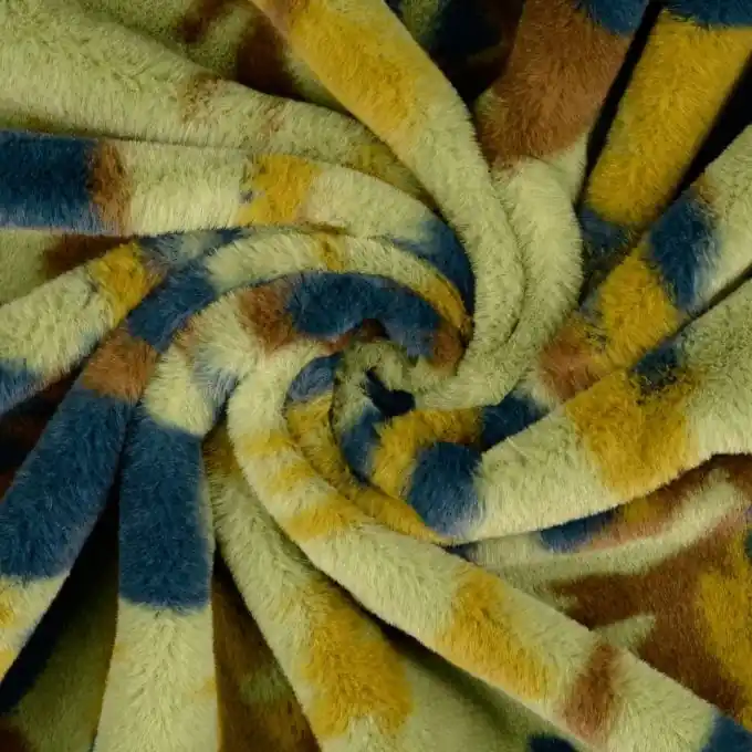 Kunstpelz Tarnmuster braun blau grün Preisreduziert