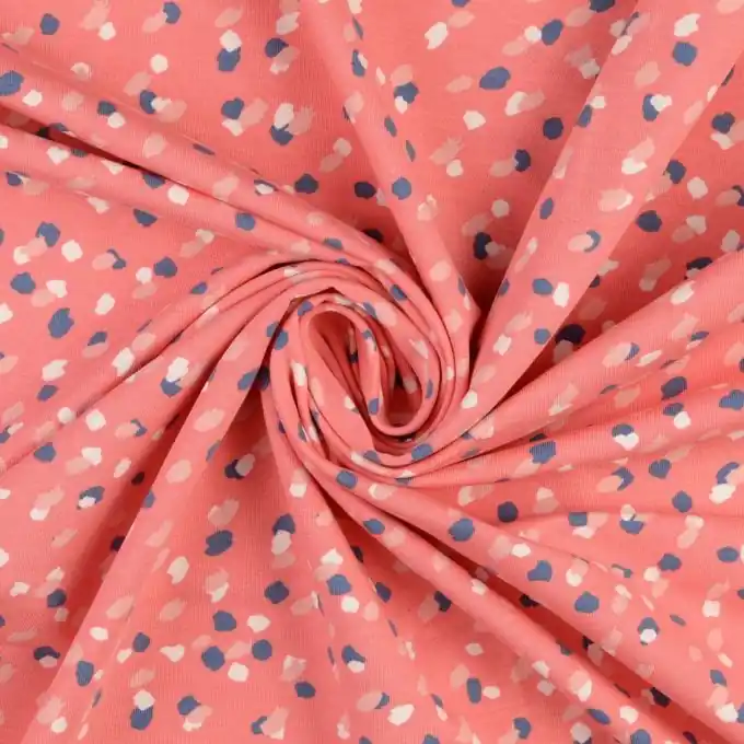 Sweatshirtstoff French Terry Punkte rosa Expressversand