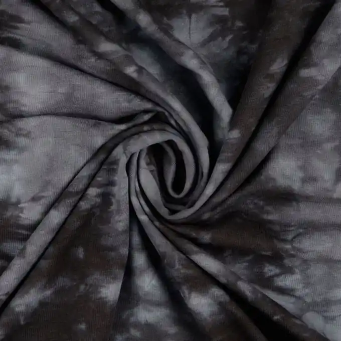 Heute Kaufen Sweatshirtstoff French Terry tie and dye dunkelgrau