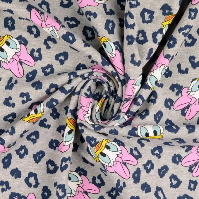 French Terry Daisy Leopard grau Highlight