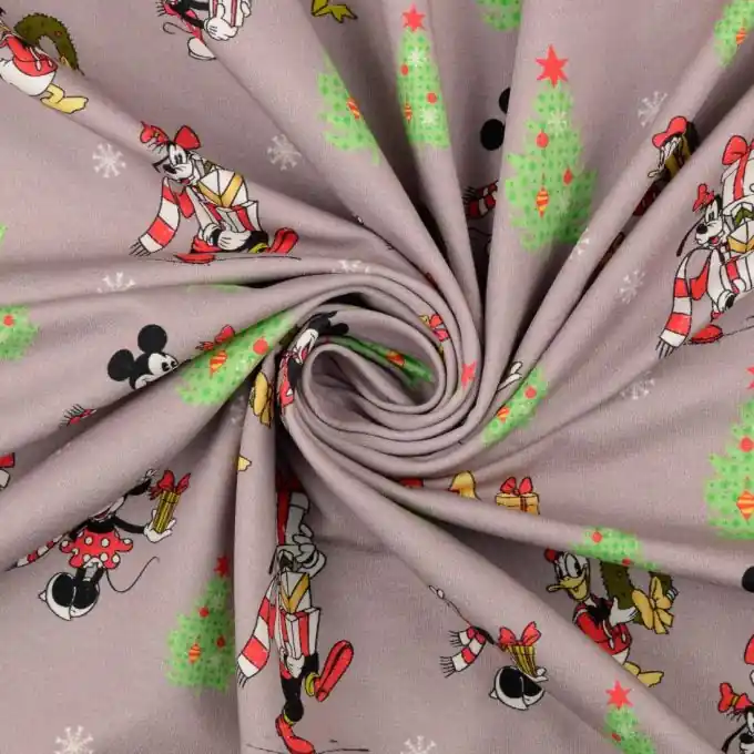 Gratis Versand French Terry Digitalprint Mickey grau