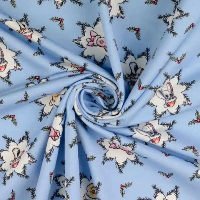 French Terry Digitalprint Winnie Pooh blau Preisreduziert