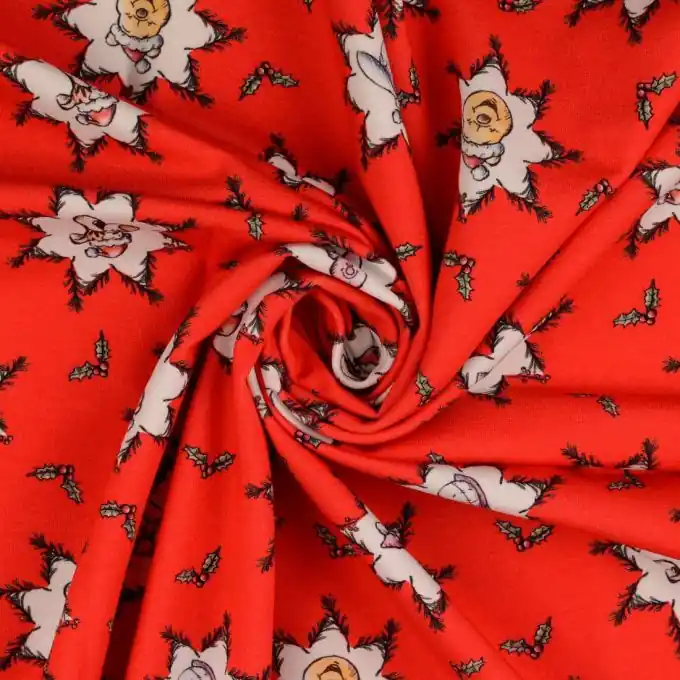 French Terry Digitalprint Winnie Pooh rot Geld-Zurück-Garantie