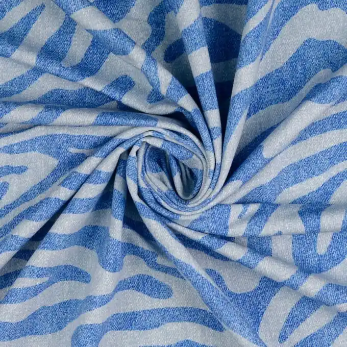 French Terry Zebra Blau Wochenendangebot