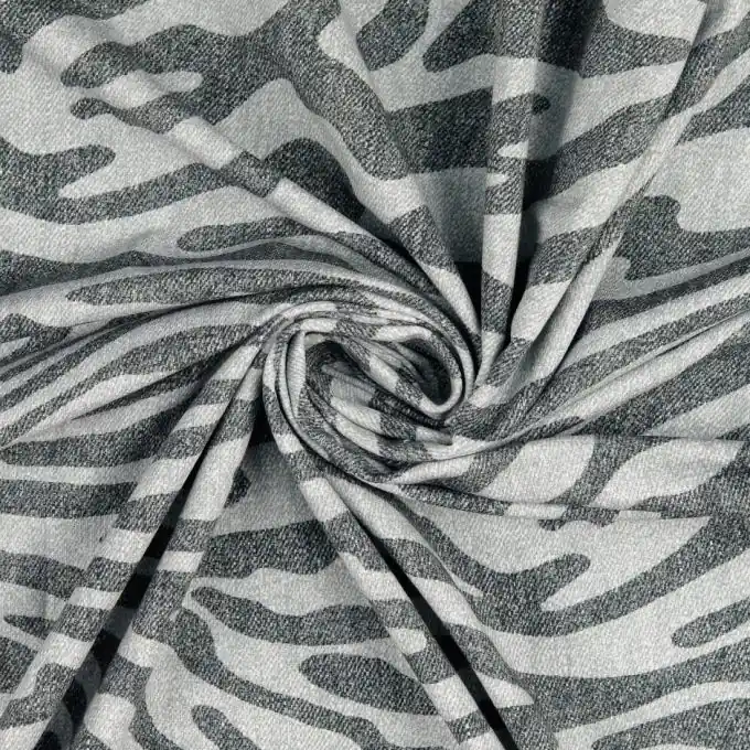 Neue Ware Sweatshirtstoff French Terry Zebra grau