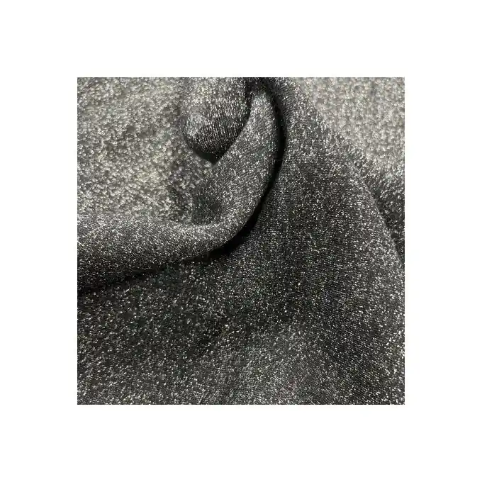 Sweatshirtstoff French Terry Lurex schwarz Preis Gesenkt