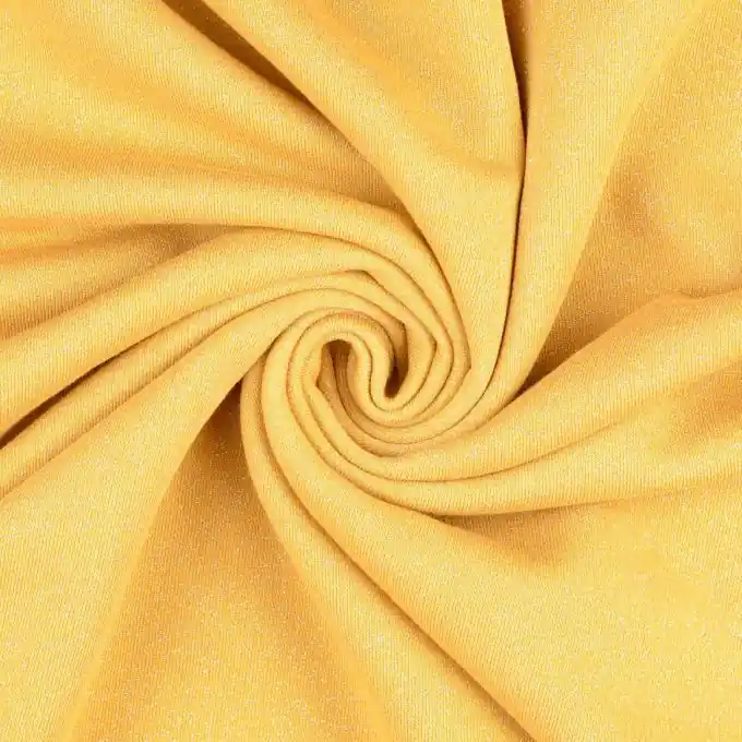 Neue Kollektion Sweatshirtstoff French Terry Lurex senfgelb