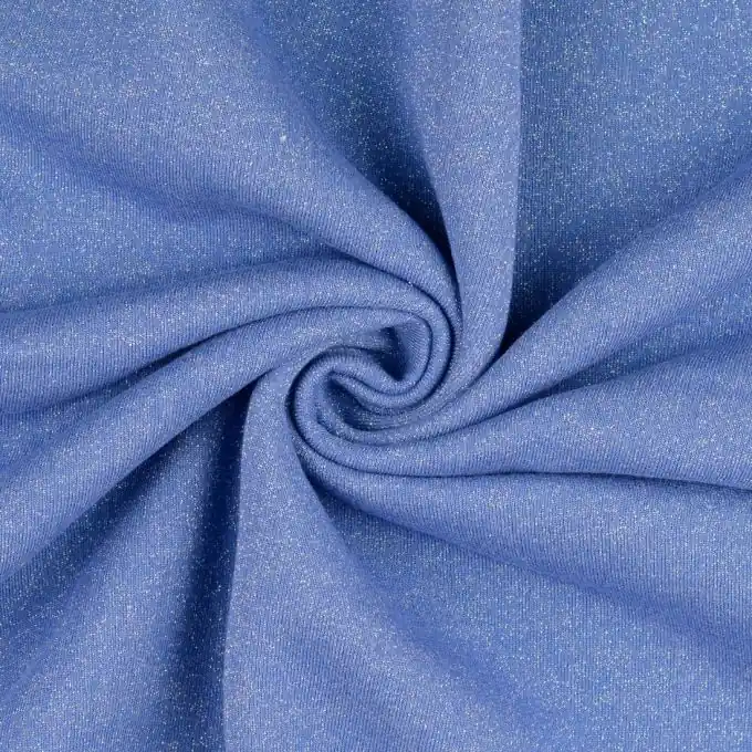 Sweatshirtstoff French Terry Lurex blau Bestpreis