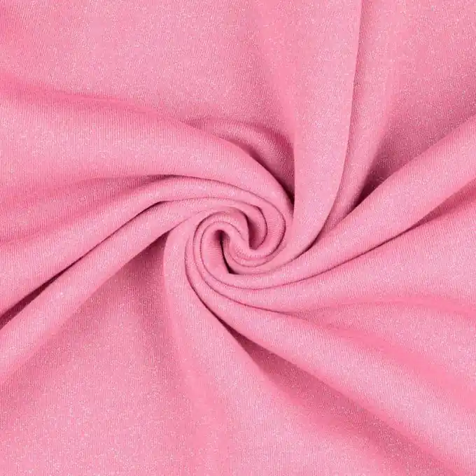 Hochwertig Sweatshirtstoff French Terry Lurex rosa