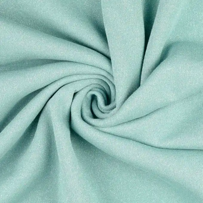 Highlight Sweatshirtstoff French Terry Lurex mandelgrün