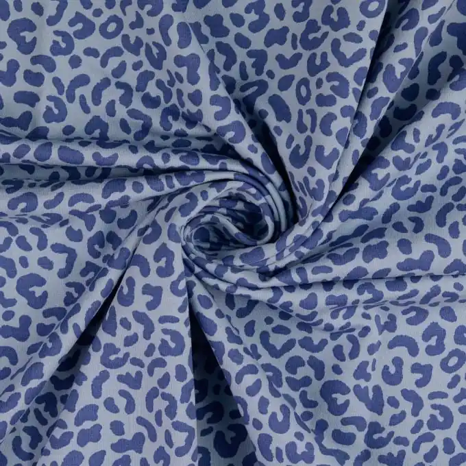 French Terry Leopard blau Beliebt