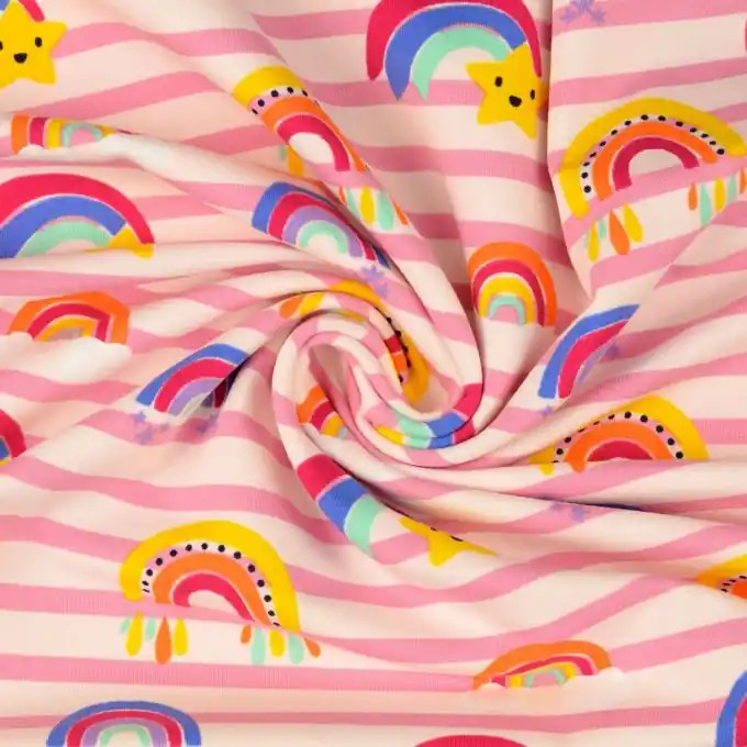 OEKO-TEX rosa Streifen-Terry für farbenfrohe Sportbekleidung Geprüft