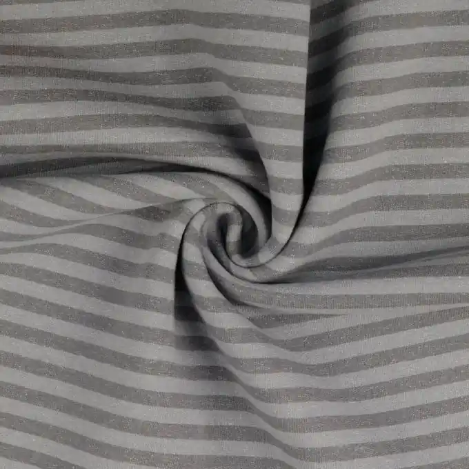 OEKO-TEX French Terry Stoff mit grauen Streifen für Sportbekleidung Neu Im Sortiment