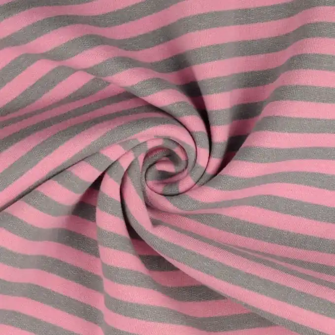 Kostenloser Rückversand Sweatshirtstoff French Terry Streifen rosa