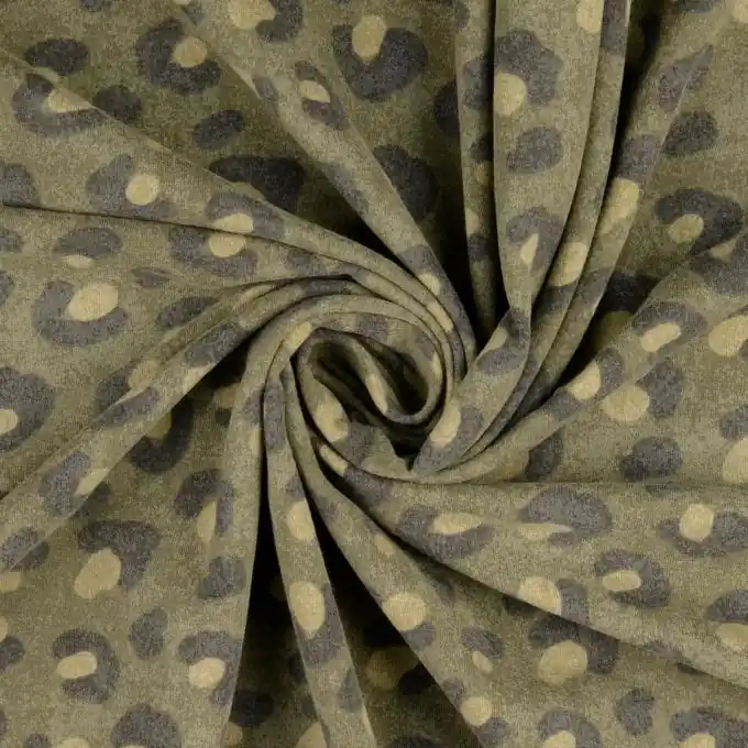 French Terry Leopard Khaki Kracherpreis