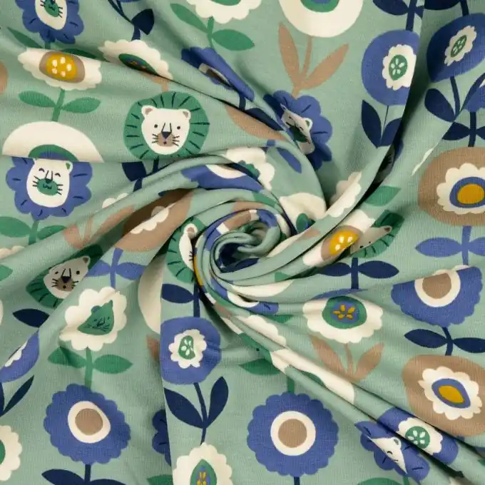 French Terry Löwenkopf grün Angebot