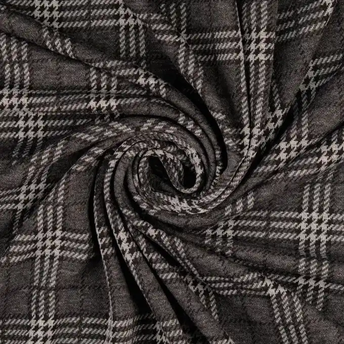 Highlight Jacquard Strick Karo Tartan dunkelgrau