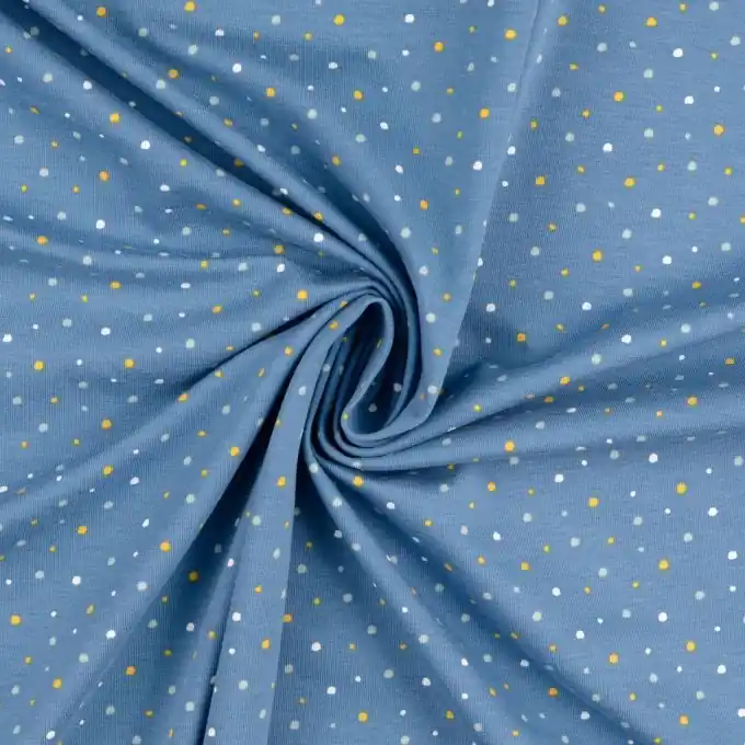 Top-Seller Jersey Bio Baumwolle Punkte gelb weiß