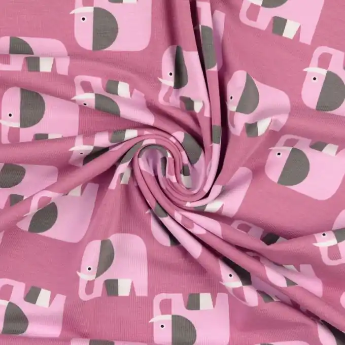 Rabatt Jersey Bio-Baumwolle Elefant rosa