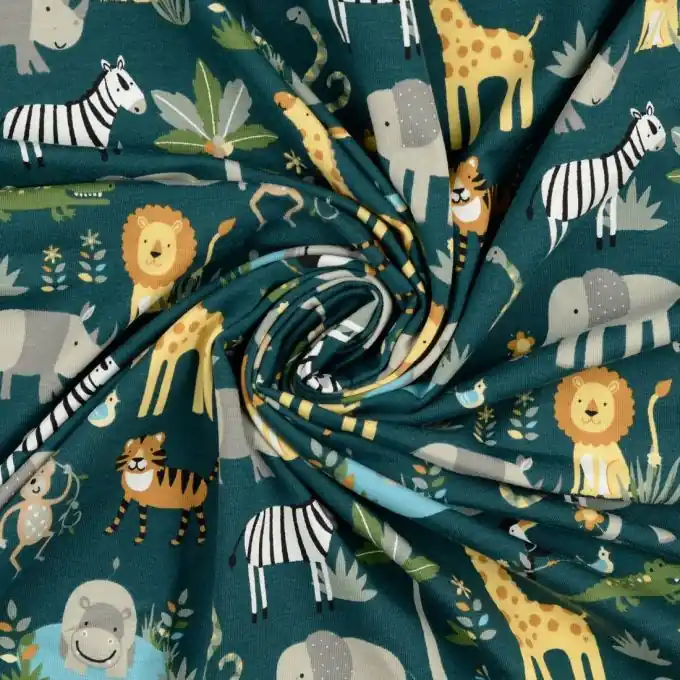 Mega-Angebot Bio-Baumwolljersey Waldtiere 148cm Breite