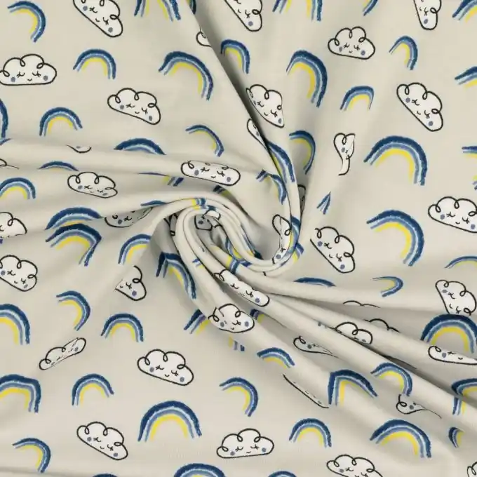 Im Trend Jersey Bio Baumwolle Regenbogen grau